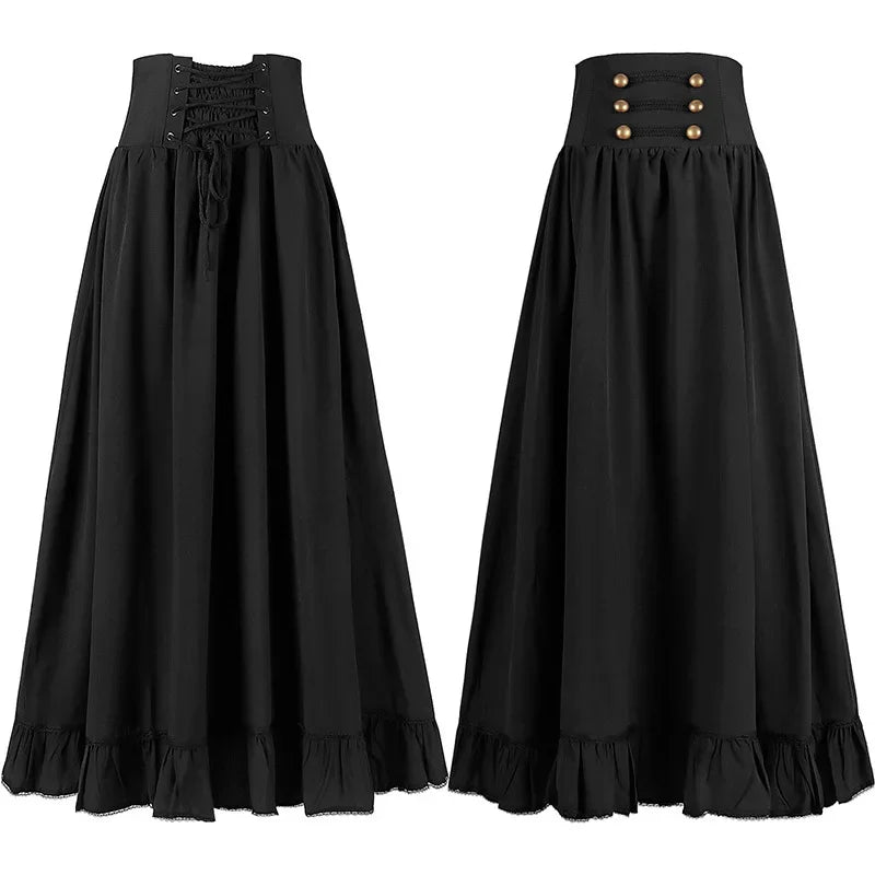 Maxi High Waist Ruffled Skirts