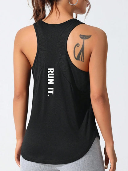 stitched letters quick-drying sports vest