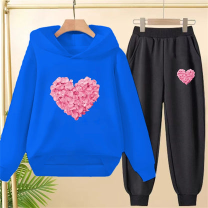 Petals Heart-Shaped Bottom Hoodies  Age 3-12 Coat Casual Toddle Sweatshirt
