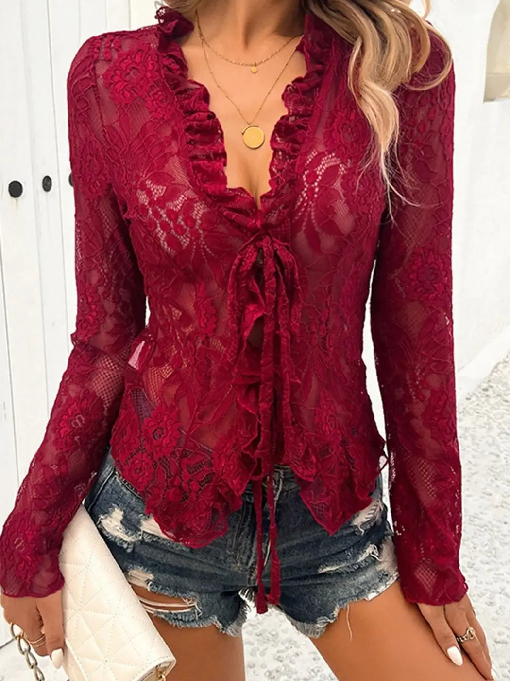 Flare Long Sleeve Vintage Shirts
