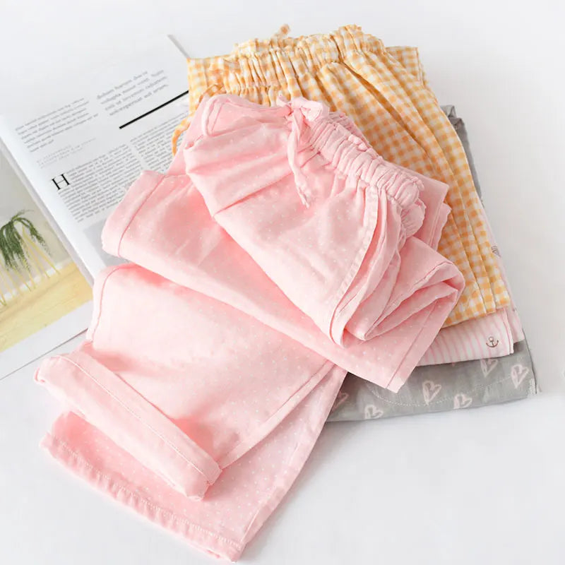 Cotton Double Gauze Thin Sleep Pants Sleep Pyjamas