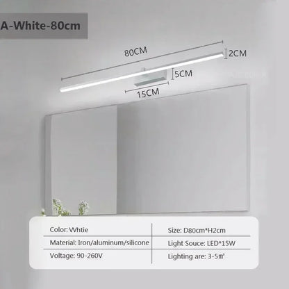 LED Wall Lamp Mirror Decor Lighting 60/80/100cm Long Strip Light