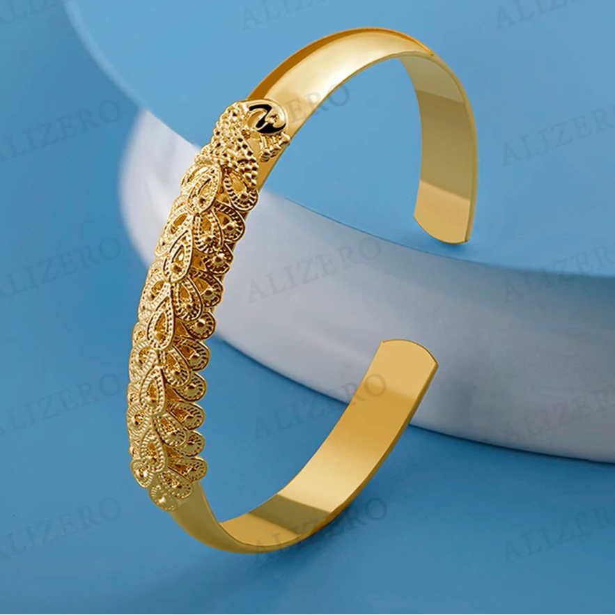 DANA 18K Gold Peacock Bangles Bracelets