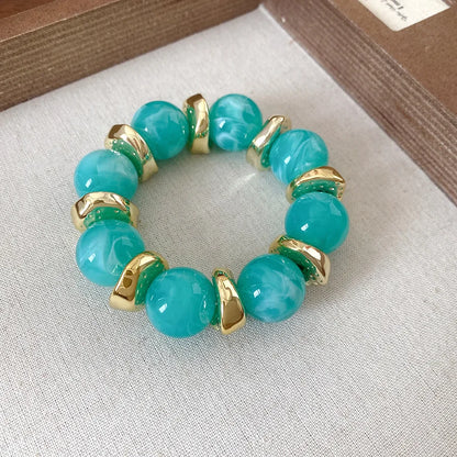 Acrylic Irregular Square Round Beaded Bracelet