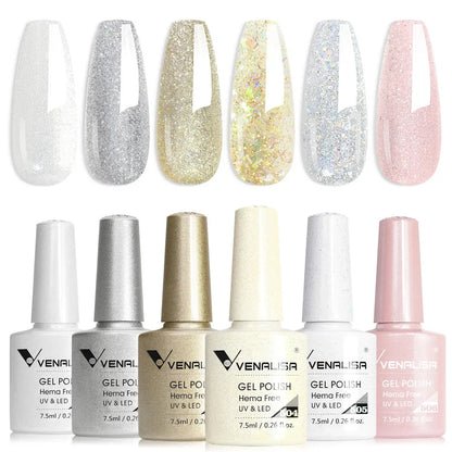 Glitter LED French Nail Polish