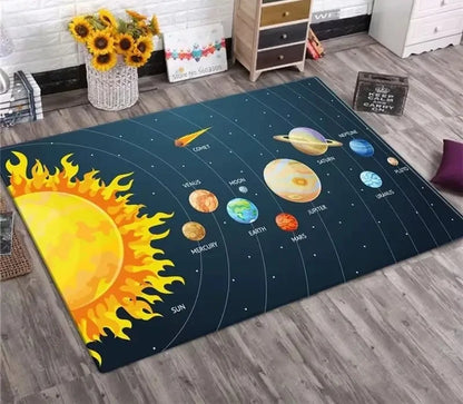 Solar System Rug Planet Galaxy Design Floor Mat