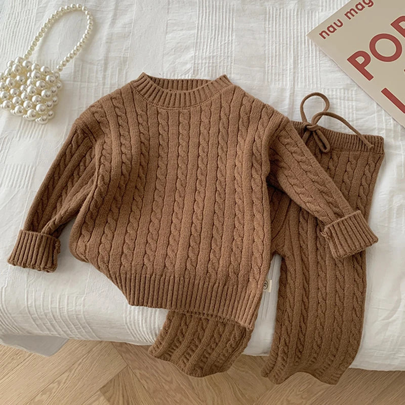 Autumn Spring Korean Style Knitted Clothing Set
