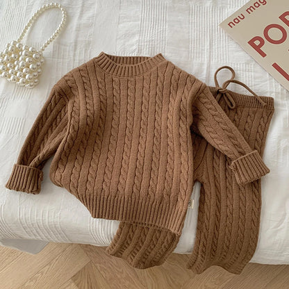 Autumn Spring Korean Style Knitted Clothing Set