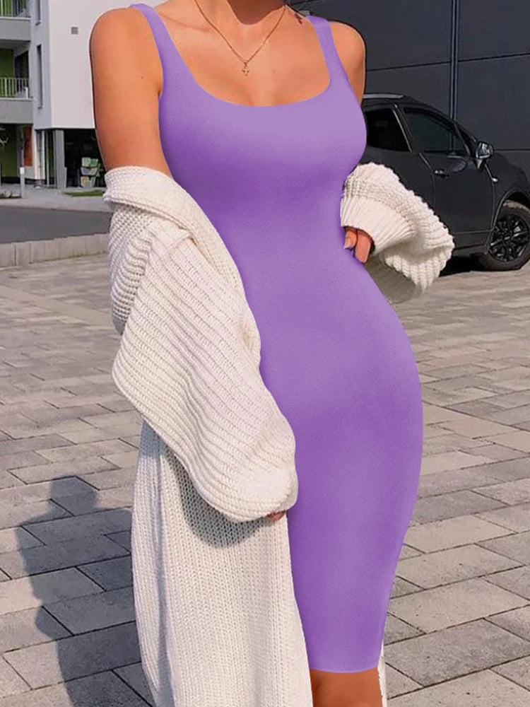 Sexy Tank Top Sleeveless midi Dress