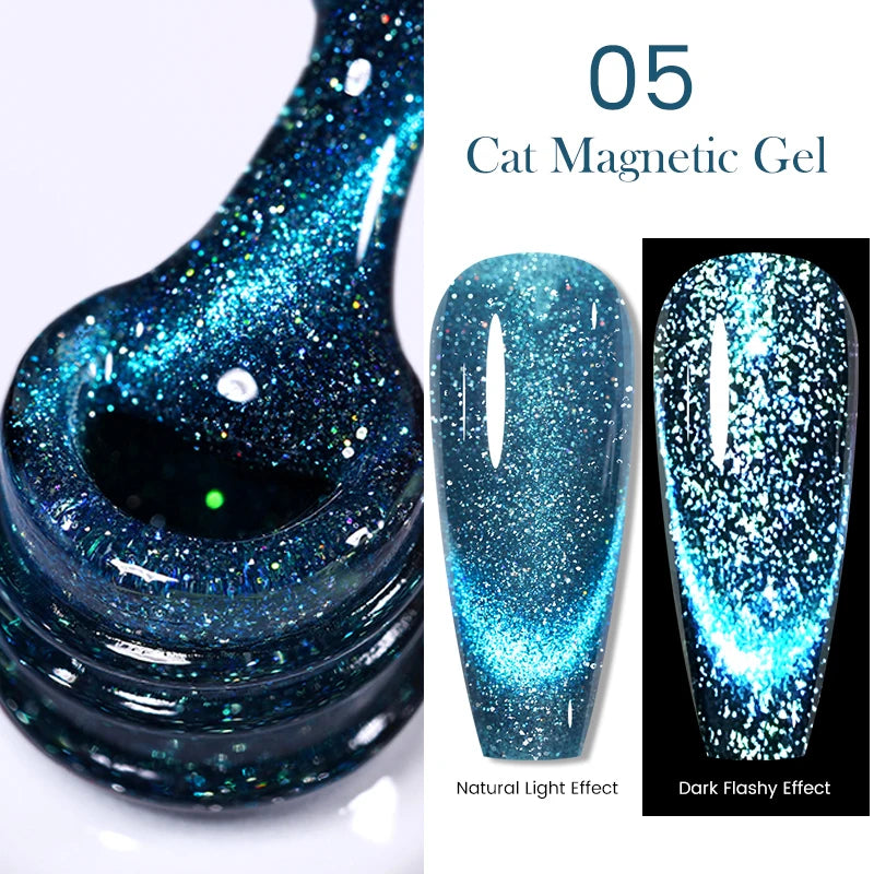 Sparkling Glass Bead Cat Magnetic Gel Nail Polish