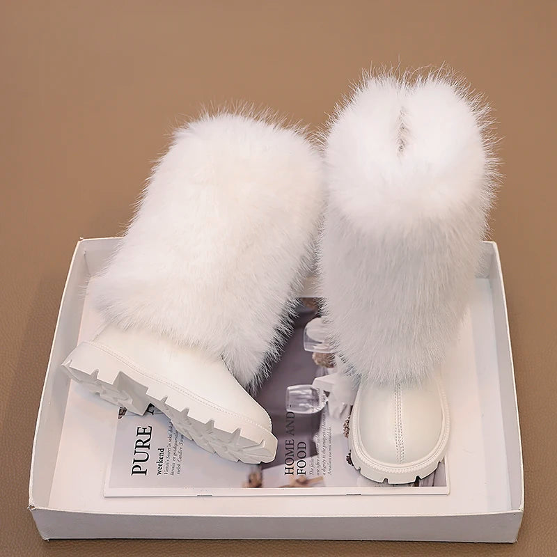 High Warm Princess Leather Soft Soled Anti-Slippery Boots