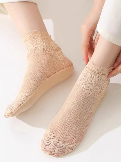 Lolita Invisible Lace High Quality Transparent Stretch Elasticity  Thin Short Socks