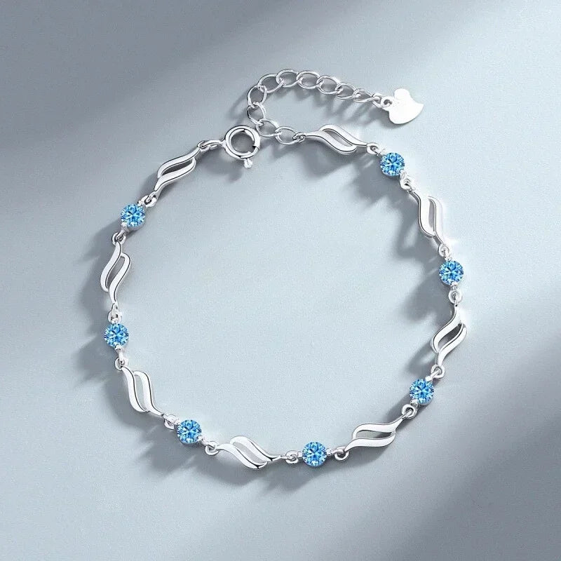 925 Sterling Silver Heart Bracelet Set