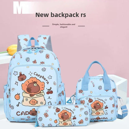 Capybara Colorful Backpack 3Pcs/Set Casual School Bags