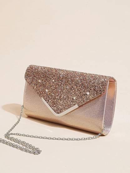 Prom Sequin Clutch Purse chain Shoulder Cross Body Bag
