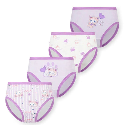 4 Pcs/Lot Cartoon Girls Cotton Underwear