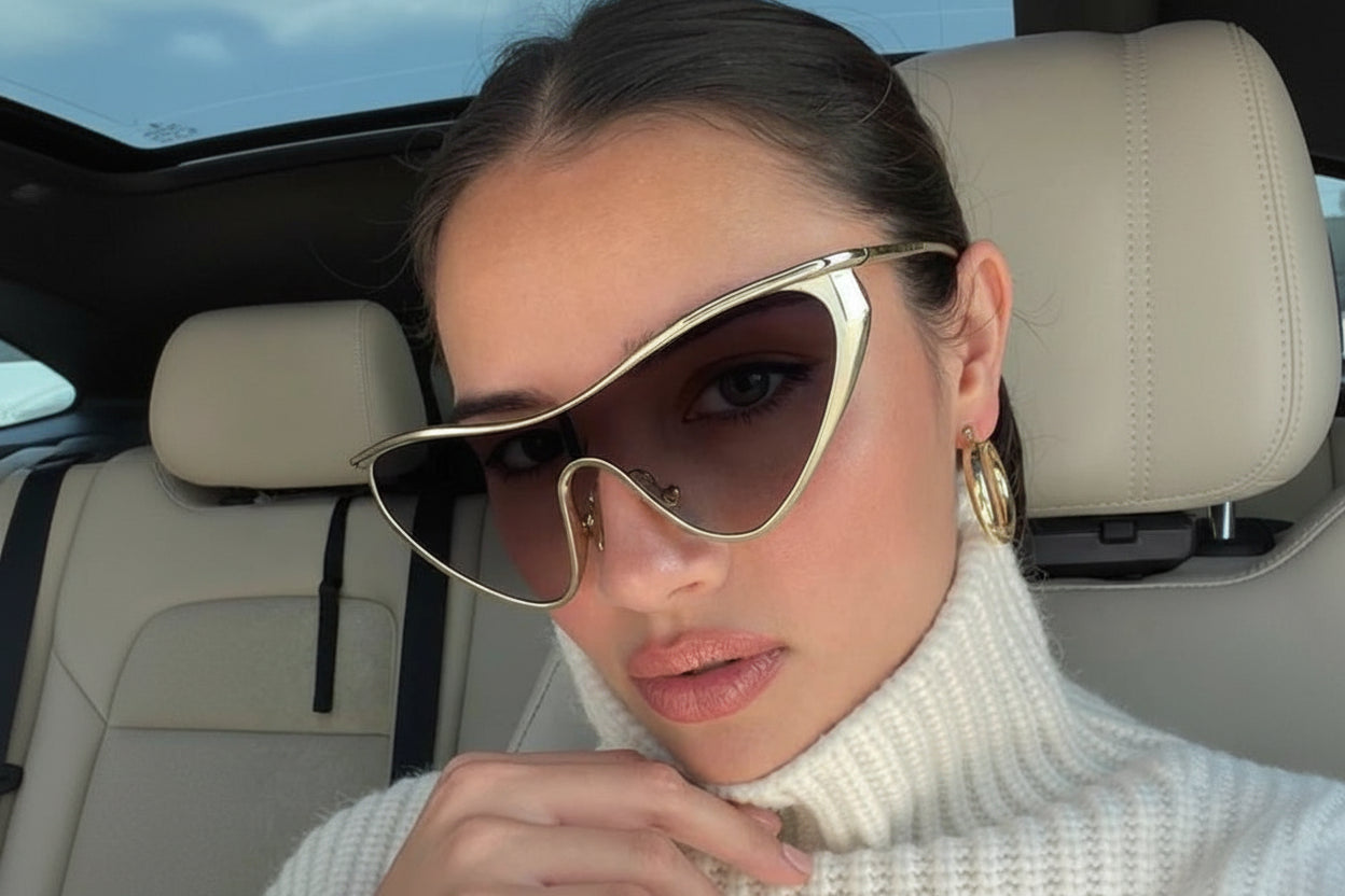 Vintage Y2K Punk Cat Eye Luxury Sun Glasses
