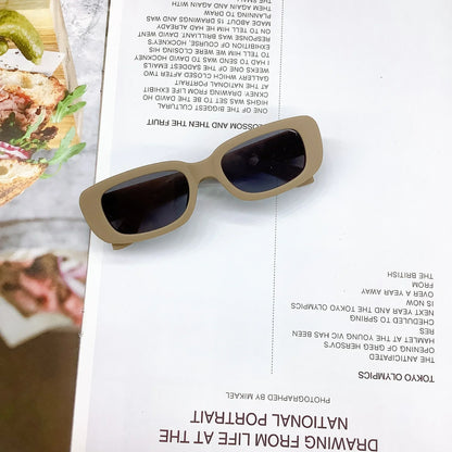 Cute Vintage Frosted Rectangle Sunglasses