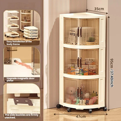 Plastic double-door foldable storage cabinet