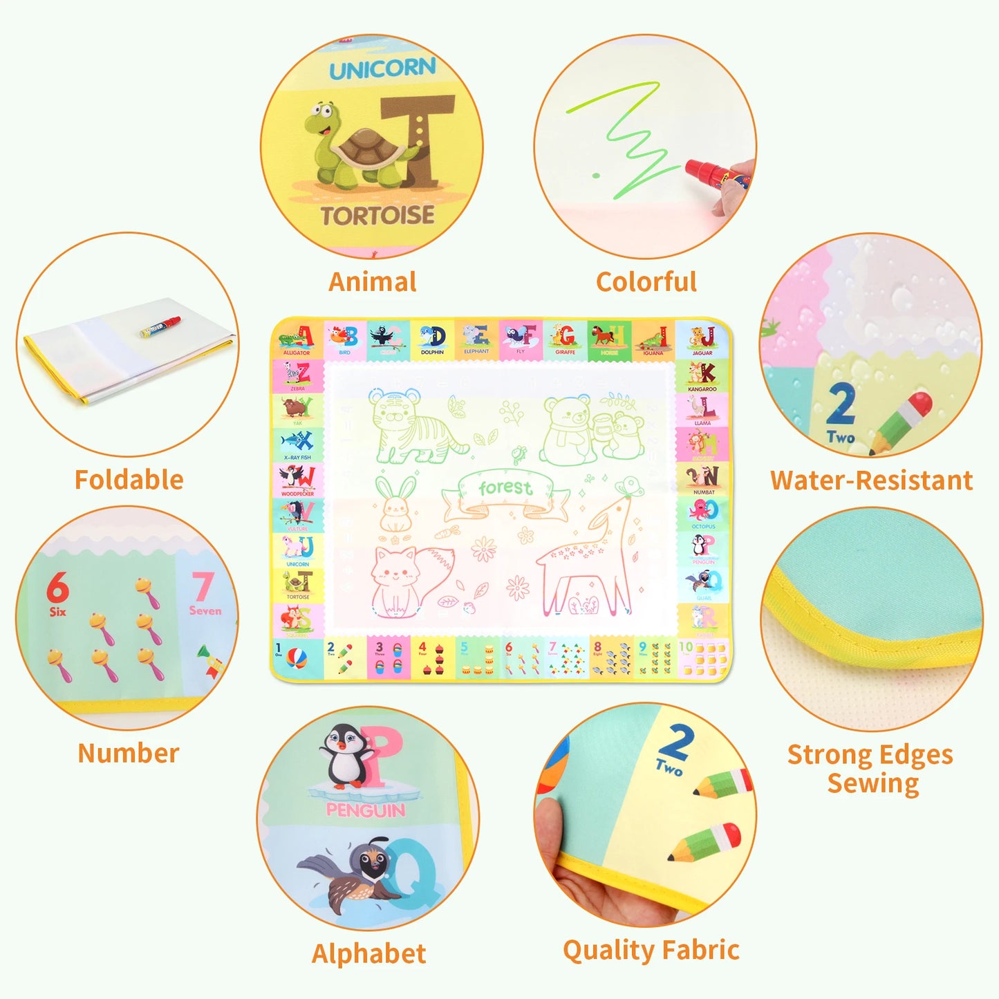 100x80CM Magic Water Drawing Mat Doodle Toys