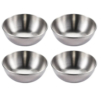 4pcs 2pcs Stainless Steel Golden Sauce Dishes Appetizer