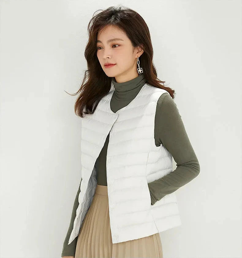 Matt Fabric Warm Vests Ultra Light Down Vest