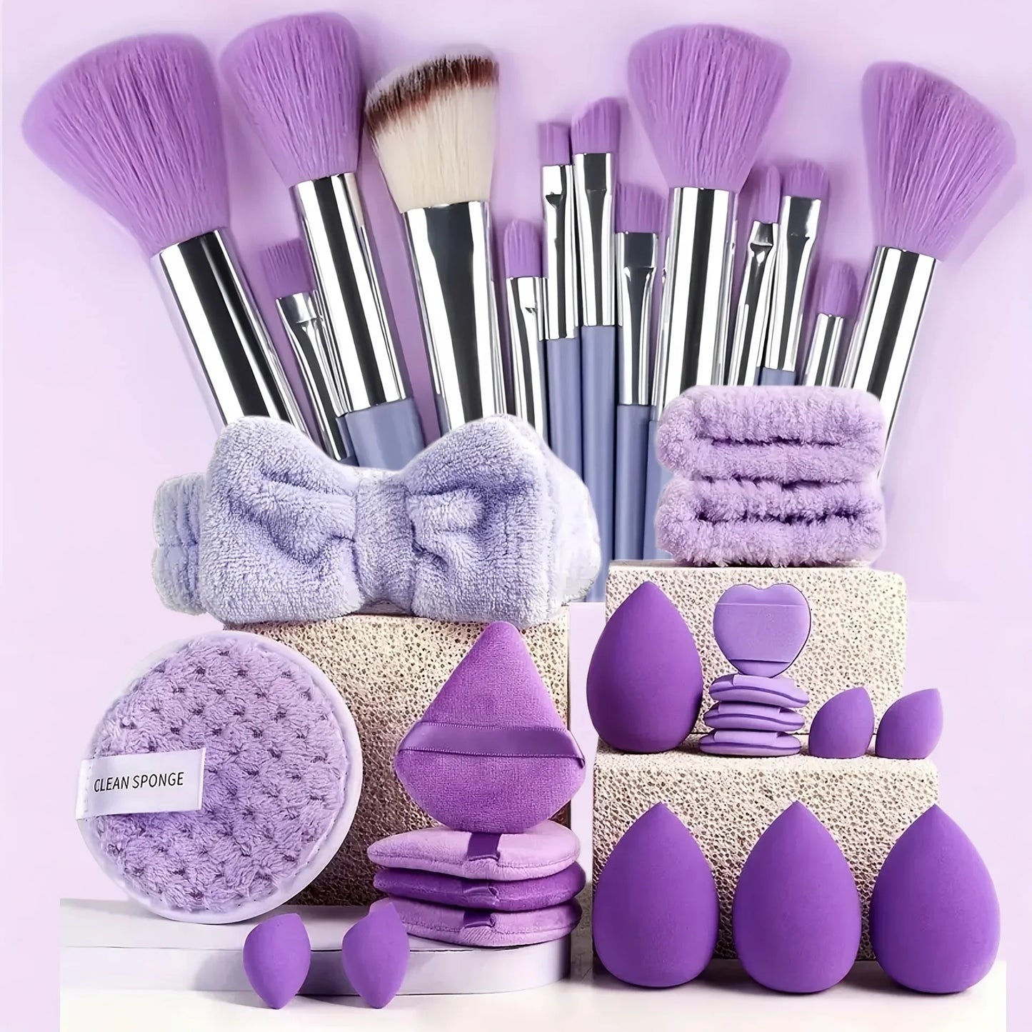 33pcs beauty set makeup kit  large and small beauty sponges
