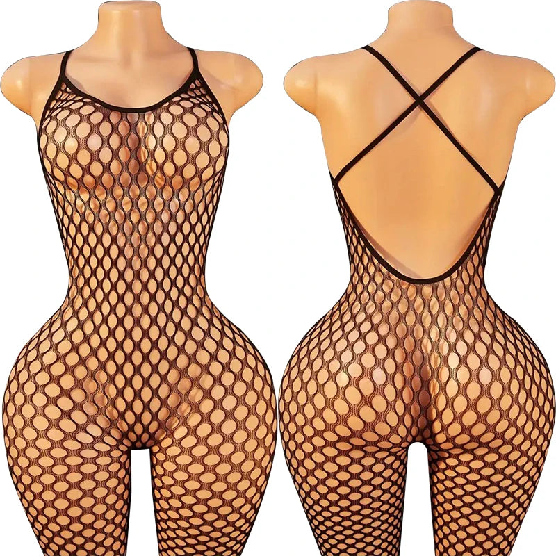 Black Erotic Crotchless Babydoll Sexy Lingerie
