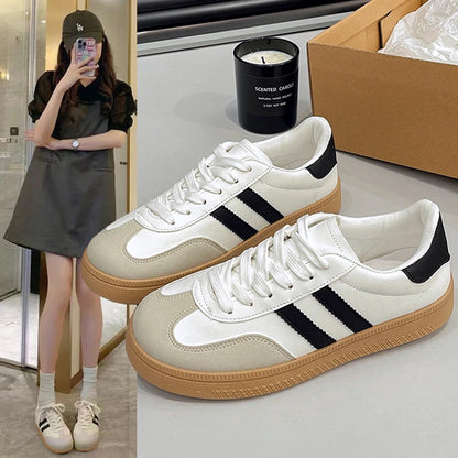 Casual Lace Up Flats Tennis  Walking Sneakers