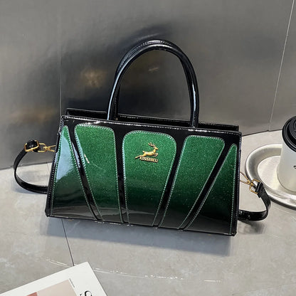 Large Size PU Leather Glue Splicing Single Shoulder Crossbody Bag
