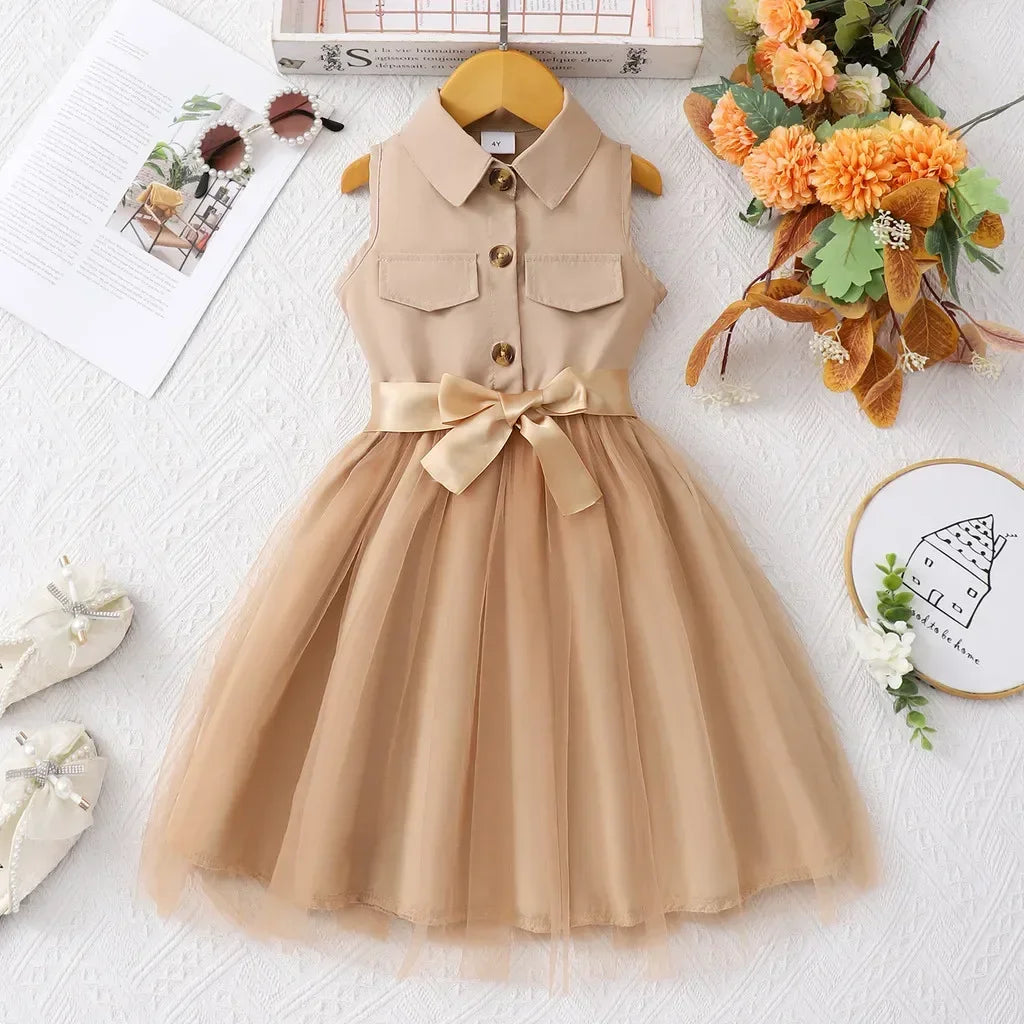 Teen Girl Sleeveless Mesh Princess Dress