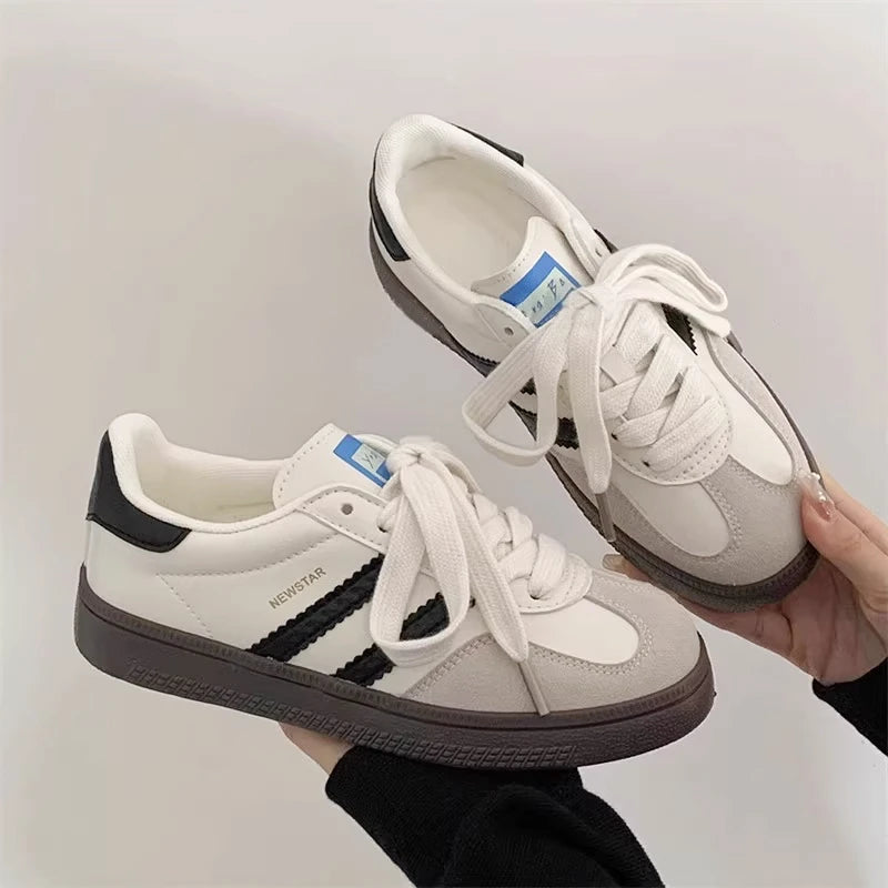 Casual Lace Up Flats Tennis  Walking Sneakers