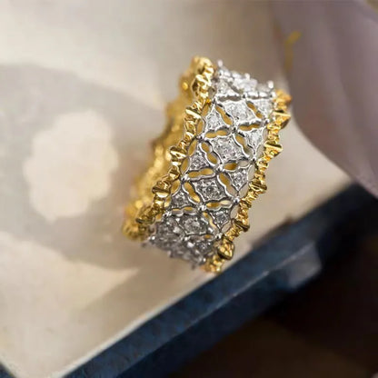 925 Sterling Silver Two Tone Luxury Rings