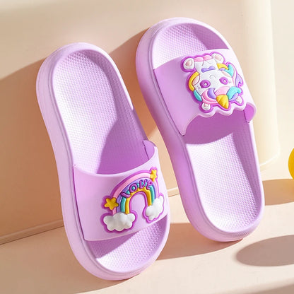 Slippers 2 to 3 4 5 6 7 8 9 10 Years Pink Unicorn Indoor Children's Slippers
