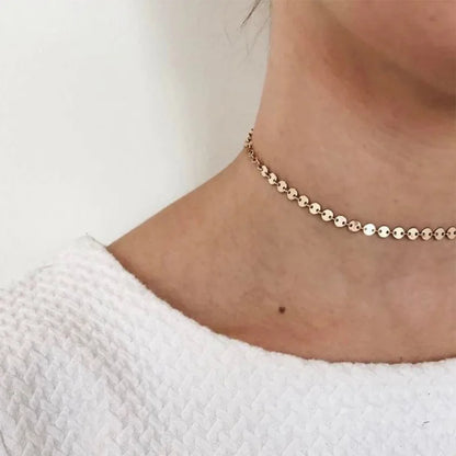 Stainless Steel Gold Color Basic Punk Link Chain Necklace
