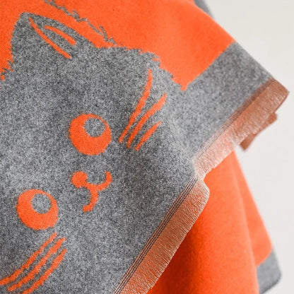 Cute Cat Cashmere Scarf