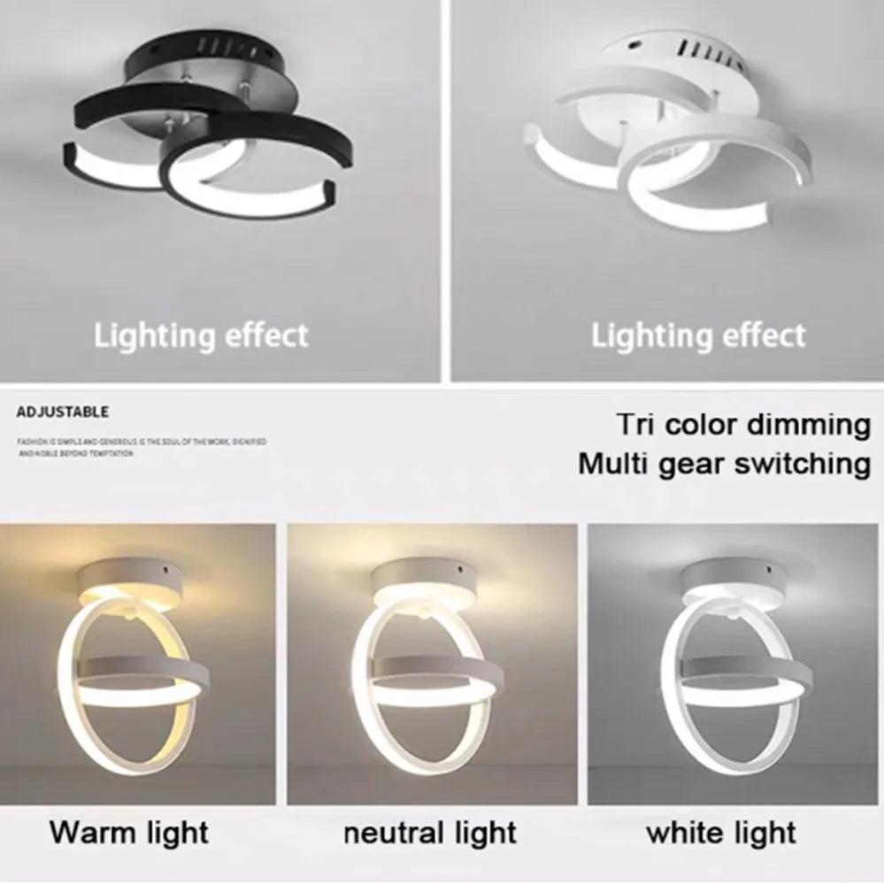 LED Ceiling Light 2 Rings Creative Design