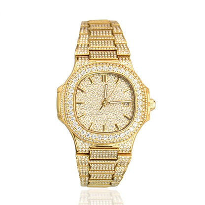 Luxury Diamond Sapphire Glass Steel Mechanical Movement  Wristwatch