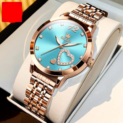 Quartz Stainless steel "Love" Dial Elegant Waterproof Luminous Quartz Watch