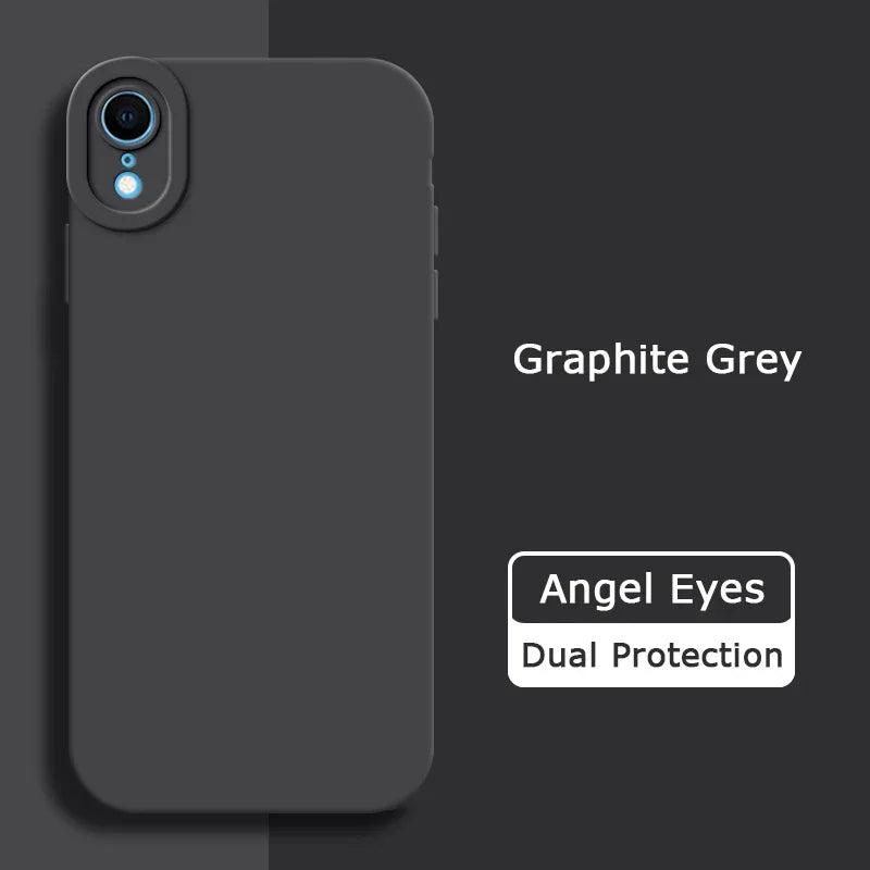 Angel Eyes Liquid Silicone Phone Case for iPhone X XR XS Max Full Protective Soft Waterproof Mobile Cover