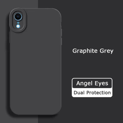 Angel Eyes Liquid Silicone Phone Case for iPhone X XR XS Max Full Protective Soft Waterproof Mobile Cover