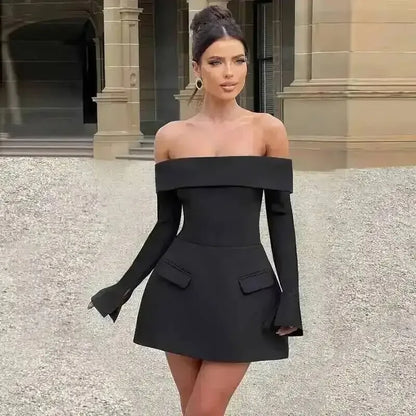 Backless Short Sexy Long Sleeve Mini Dress