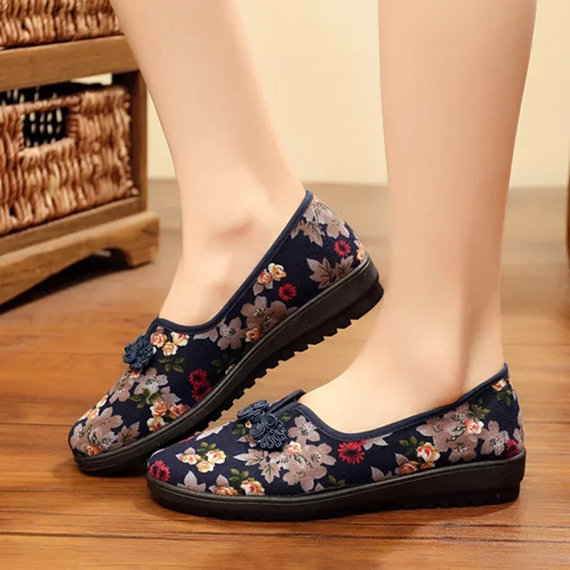 Embroidered Flats Soft Shoes