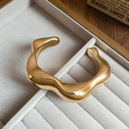 Geometric Glossy Opening Bangle Bracelets