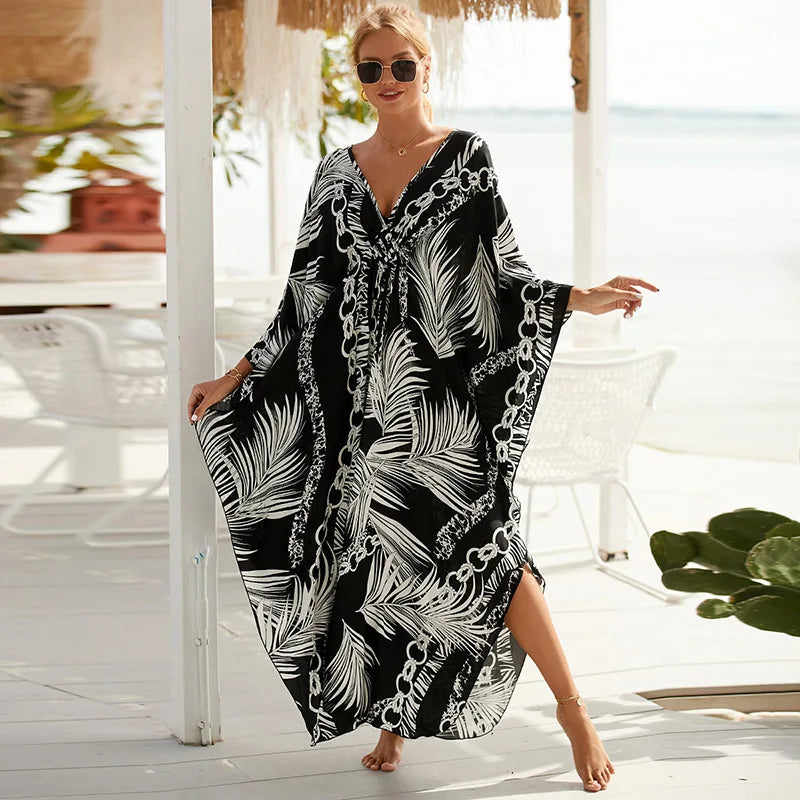 Kaftan Swimsuit Cover Up Oversized Long Beach Dress