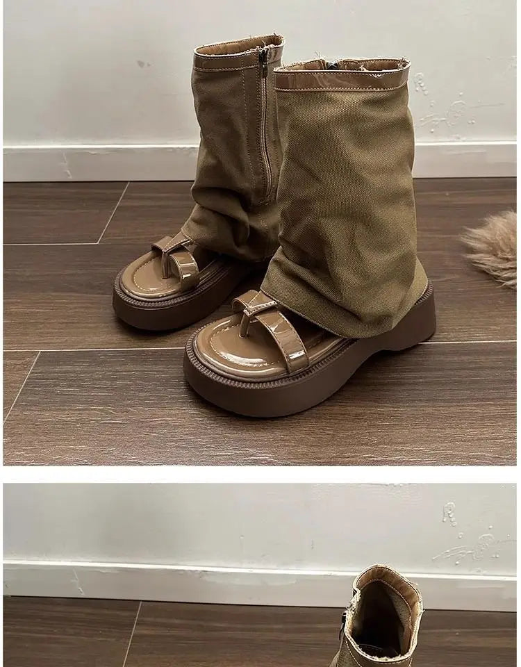 DANA heightening pants tube short boots