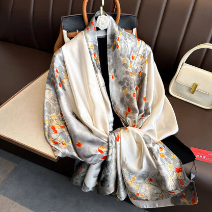 Luxury Silk 180X90CM Long Scarf Popular Silk Headscarf  Shawl