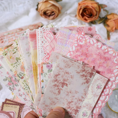 100 Pcs Vintage Scrapbooking Paper Collage Self-Adhesive Stickers
