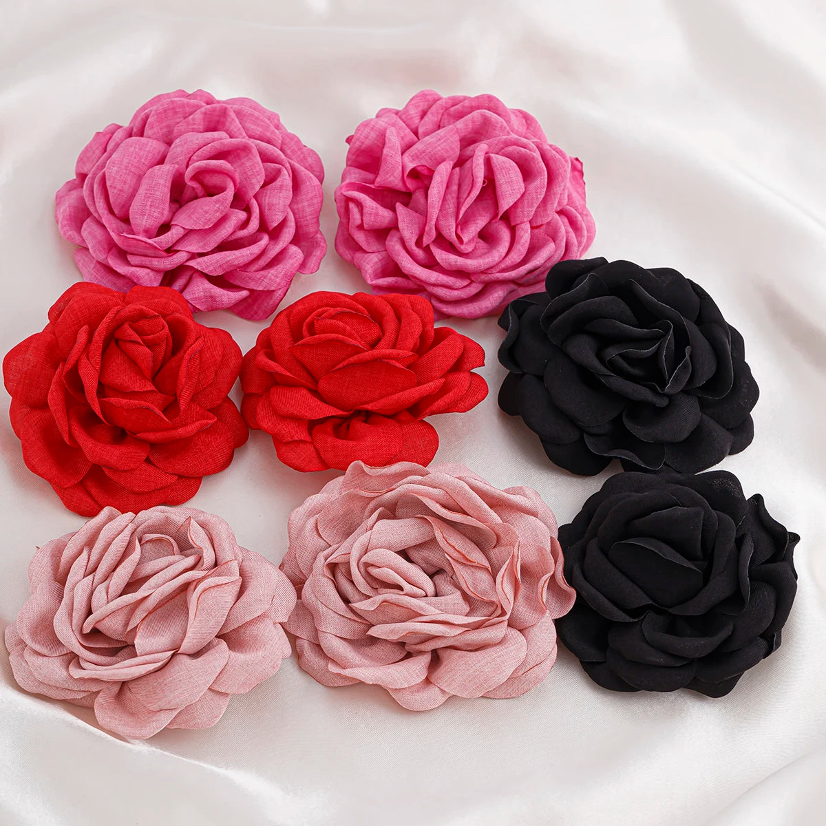 Salircon Exaggerated Large Rose Flower Earrings