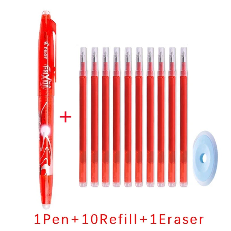 Pilot Erasable Gel Pen Magic Blue Black Red Ink 0.5mm Erasable Refill